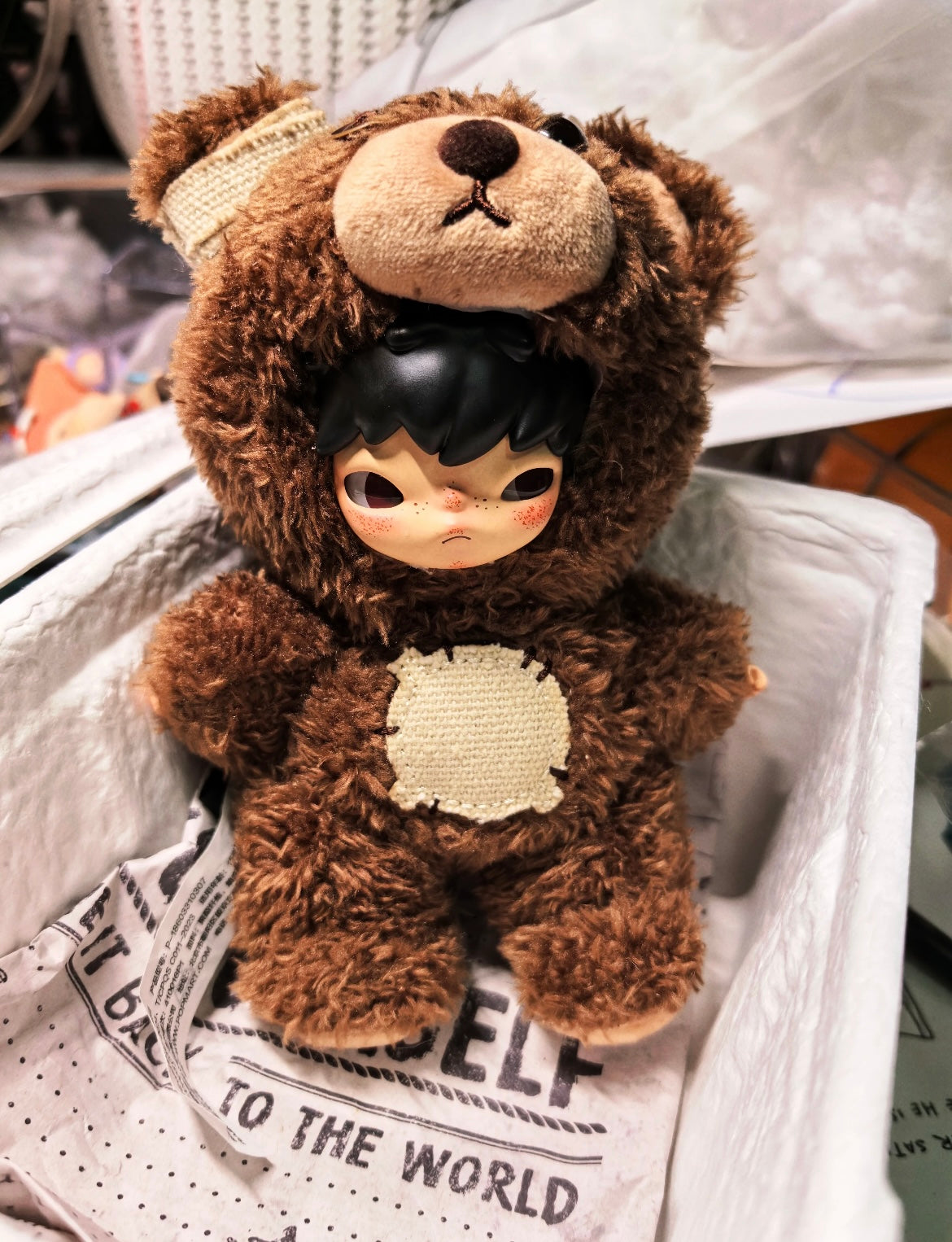 Custom Hirono Secret Fluffy Bear Figure-Emo