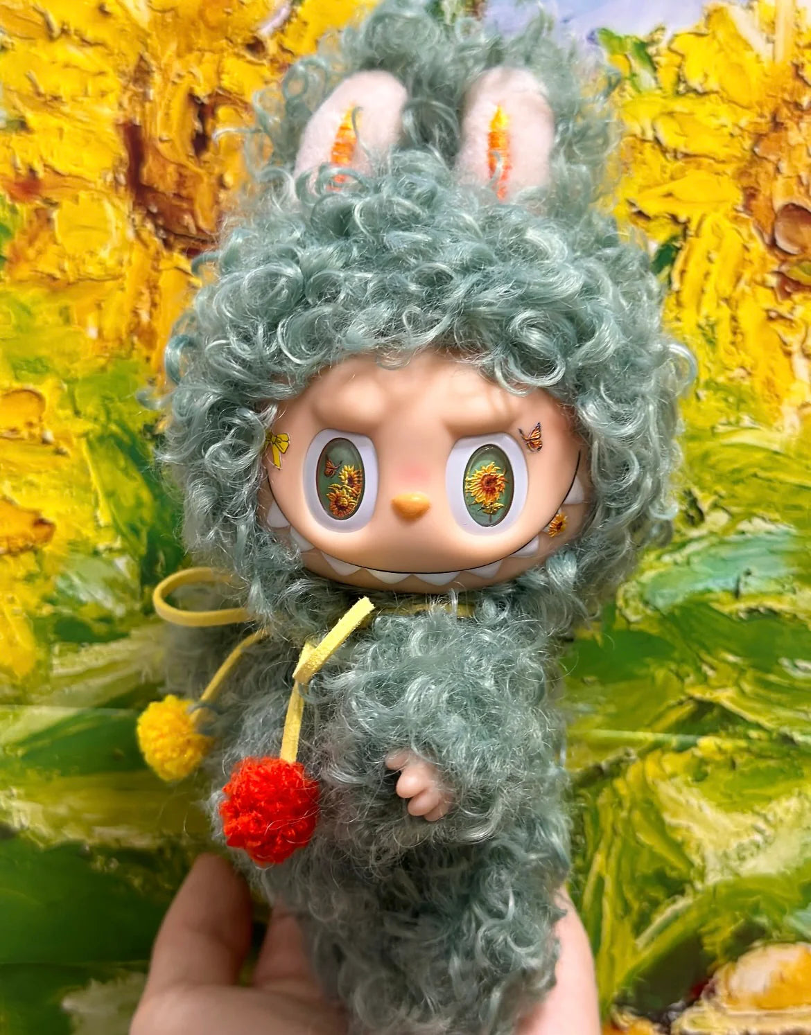 Custom Labubu Van Gogh's Green Sunflowers-April