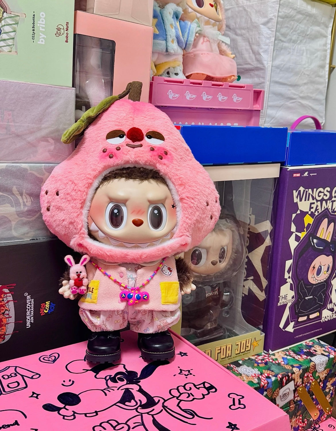 Labubu Pink&Yellow Pear Headpiece-Ye Chestnut