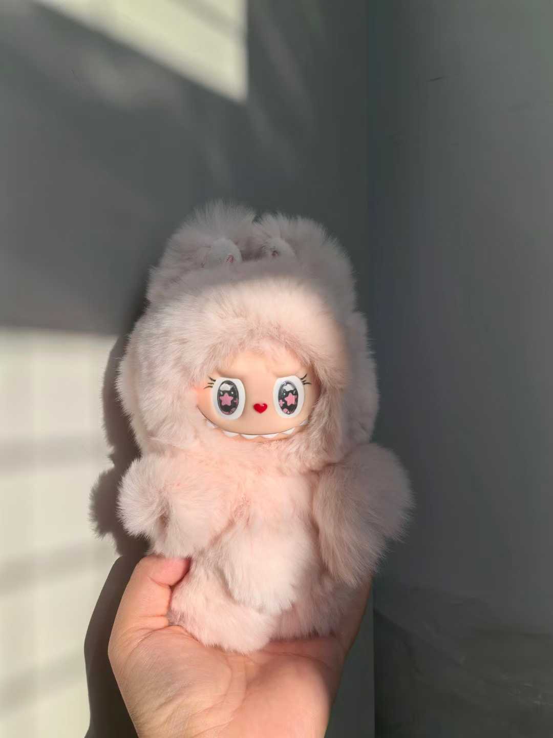 Custom Labubu Fluffy Pink-April
