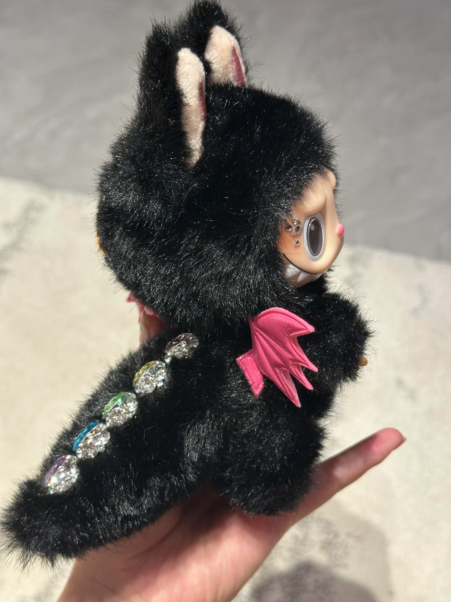 Custom Labubu Black Pink Diamonds - A Xing