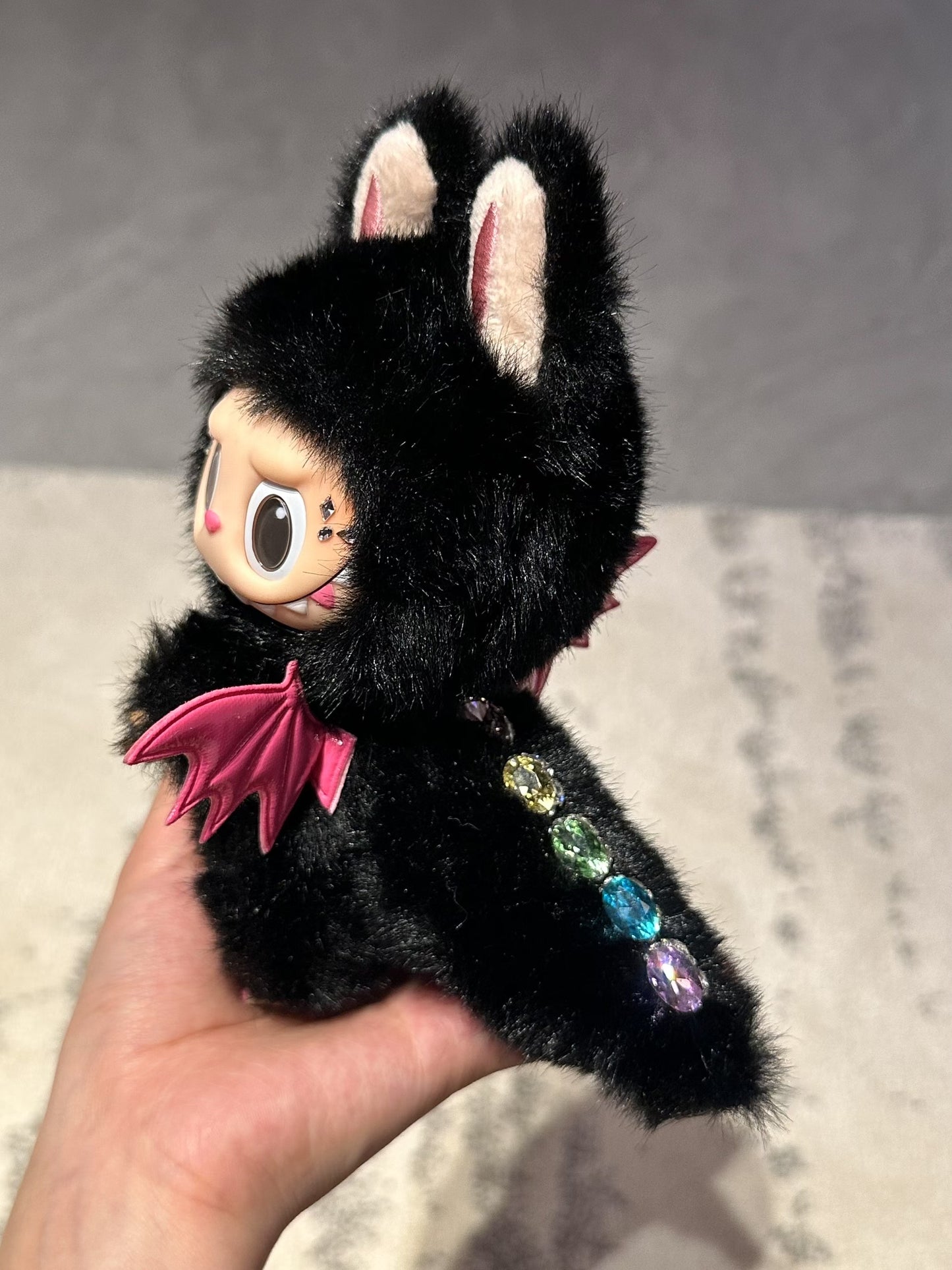 Custom Labubu Black Pink Diamonds - A Xing