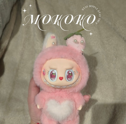 Custom Labubu Dark Pink Mokoko Version-Lin Xiaoxian