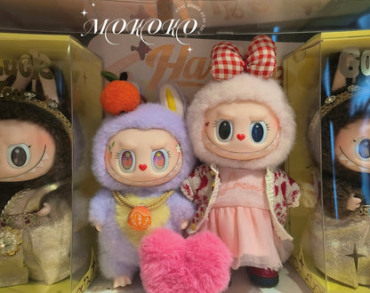 Custom Labubu Dark Pink Mokoko Version-Lin Xiaoxian