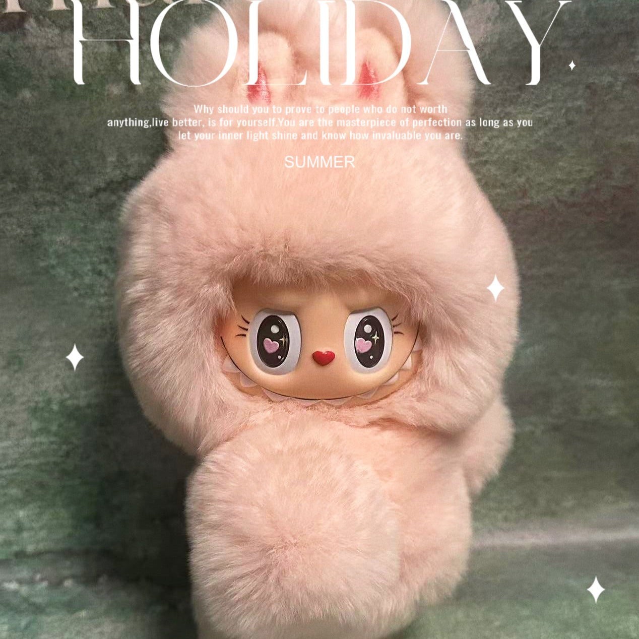 Custom Labubu Fluffy Pink-April