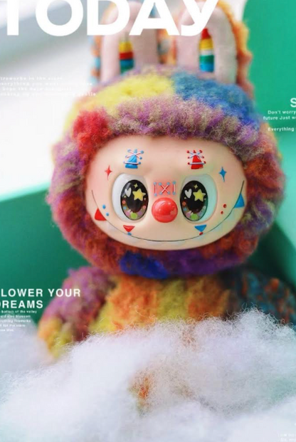 Custom Order Clown + Tail+ half red and half blue fur