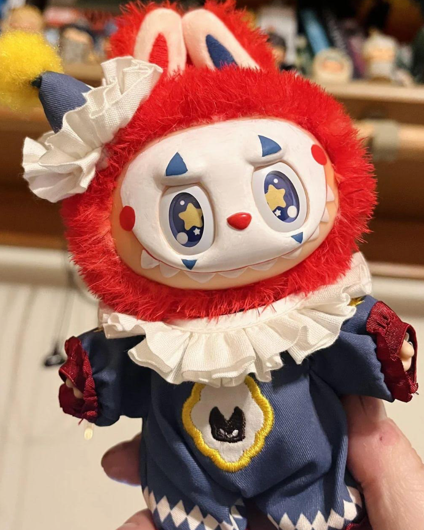 Custom Order Clown + Tail+ half red and half blue fur