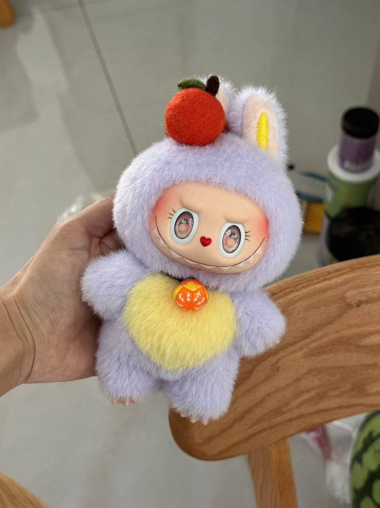 Custom Labubu Dark Pink Mokoko Version-Lin Xiaoxian