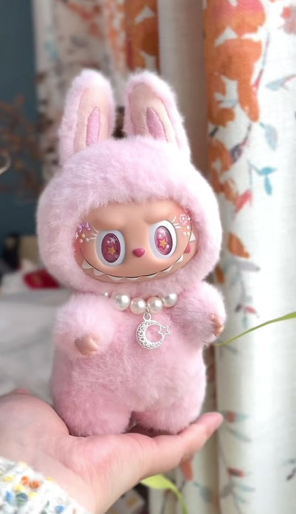 Custom Labubu Pink Mokoko Version-Yaoyao